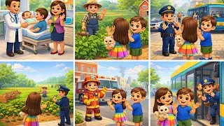 People Work Everywhere | Jobs & Occupations Song for Kids 👩&zwj;⚕️👨&zwj;🌾🚒 | Lily & Leo | Tiny Kids Tubes