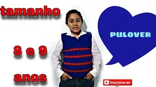 Pulover infantil  masculino de crochê João Pedro, tamanho 8/9 anos