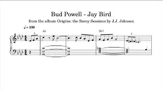 Bud Powell  - Jay Bird (1946) - Piano Transcription