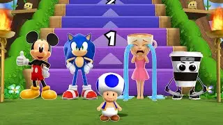 Mario Party 9 Step It Up - Mickey Vs Sonic Vs Ballerina Cappuccina Vs Cappuccino Assassino