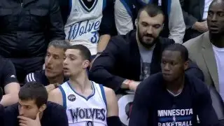 Nikola Pekovic sweaty handshake with Zach LaVine