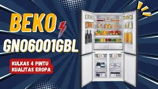 Lemari Es Beko 4 pintu Glass door ‼️ GNO6001GBL