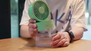 COSTAR Portable Table Fan|USB Rechargeable Fan|Brushless 3 Speeds|Air Cooler 350ml Water Tank Yellow