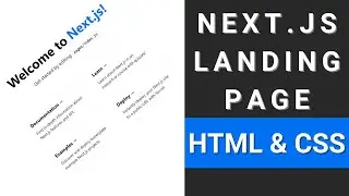Let's create Next.js Landing page with HTML & CSS  || HTML & CSS Tutorial