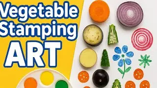Vegetable stamping art for kids🥔🥕🍆🧅| Easy Veggies Painting ideas for kids🎨  @CraftswithToddler