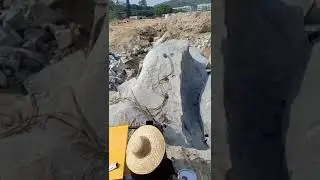 Split hard granite boulders