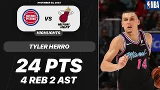 Tyler Herro vs Detroit Pistons | 24 PTS 4 REB 2 AST 1 BLK | NBA 11-30-2025 Highlights