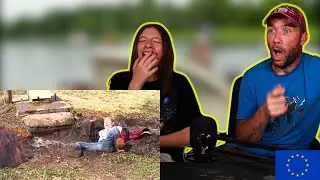 European Family Reacts to People Vs Animals: Funny Animal Fails Compilation
