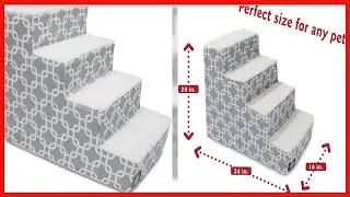 Majestic Pet Portable Pet Stairs  Soft Sherpa Foam Feeling Step