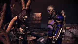 Mass Effect Legendary Edition Shepard sharing a moment with Legion and Tali