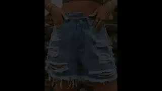 Distressed Raw Hem Denim Shorts