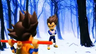 MINI GOKU VS MINI VEGETA - DRAGON BALL DAIMA - STOP MOTION