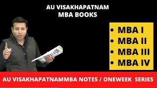 AU VISAKHAPATNAM MBA BOOKS |MBA|AU VISAKHAPATNAM|ONE WEEK SERIES  #MBAAU VISAKHAPATNAMVIDEOS