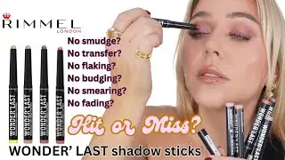 rimmel wonder'last shadow  cream stick review & tutorial #rimmel #beauty #eyeshadow #makeuotutorial