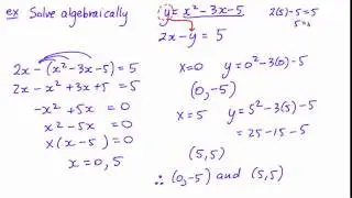 PC 11 Lesson Solving Non-Linear Systems Algebraically