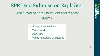 EPR Data Packaging Reporting Overview