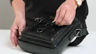 Petite Besace en cuir SHIN pour homme - multipoches