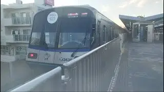 横浜市営地下鉄ブルーライン｜上永谷駅に到着する回送電車（3000N形）
