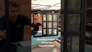 ventana corrediza aluminio negro de 3 pulgadas cuadriculada vidrio claro