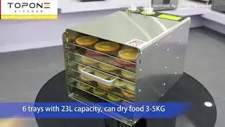Stainless Steel Food Dehydrator 6 Trays 23 L ST-03-Topone Kitchen Food Dehydrator