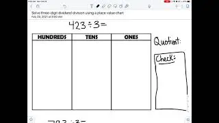 Solve 3-Digit Dividend Division Using a Place Value Chart