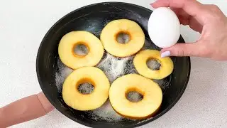 Apple pie in a frying pan with 1 egg, a famous Youtube recipe