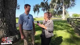 David O'Farrell of Ocala Stud gets interviewed by Louisa Barton
