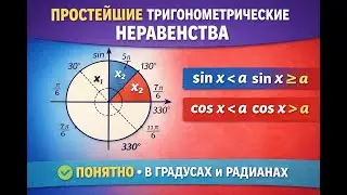 Решение тригонометрических неравенств графическим методом.  #тригонометрия #неравенства #миг