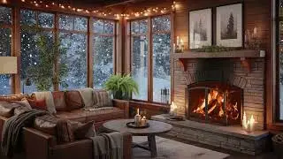 Cozy Fireplace Sounds & Snowfall Outside ❄️🔥 10 Hours for Deep Sleep, Calm & Focus