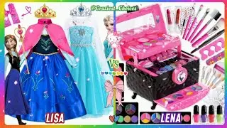 Lisa or Lena 🎁// Disney Princess Costumes Vs Makeup Challenge(Part #145)💋 Choose one pick? #viral 🌈💥