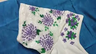 Embroidery work on a lycra/stretchable blouse