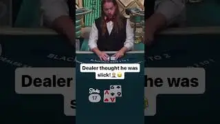 This dealer was caught vaping while working, he though he was slick with it 🤣🤣 #blackjack #bigwin