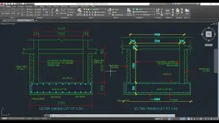 BASE TO LIFT PIT DESIGN IN AUTOCAD Elevator Shaft Pit Foundation Reinforcement Detail
