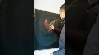 Golden Pheasant Chalk Drawing   Stunning Bird Art on Blackboard