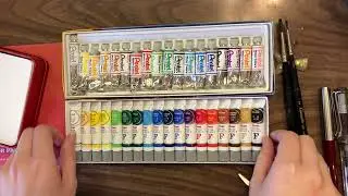 How different are modern and vintage Pentel watercolour tube sets?