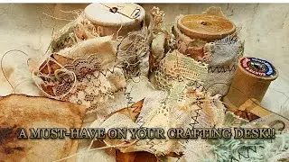 FABRIC & TEA BAG SNIPPETS - A MUST  HAVE FOR YOUR CRAFTING SPACE!!