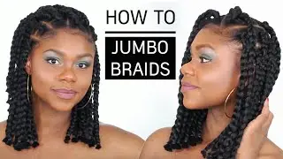 Cheveux afro et crépus | How to Jumbo Box Braids Bob (tuto coiffure simple)