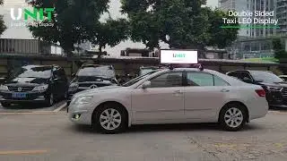 Check out how our latest double-sided taxi LED screen lights up the streets! #taxi #leddisplay #led