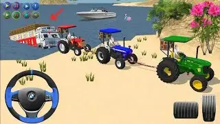 Indian truck stuck in sea and tractors rescue the truck from sea #tractorgame #gamingvideos 