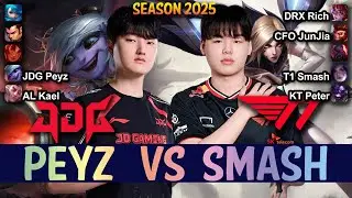 T1 Smash KAI'SA vs JDG Peyz TRISTANA ADC - Patch 25.15 KR Ranked | lolrec