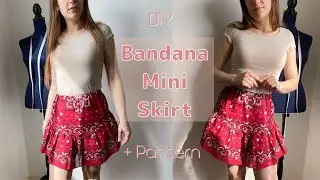 DIY  V shaped Frill Hem Skater Skirt 👗 | step by step sewing tutorial and pattern🥖📝