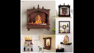 Wall mounted pooja shelf design|| Wooden pooja mandir design|| Wall temple idea||