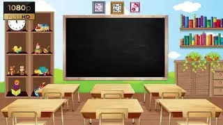 3d classroom background classroom background video without students Class room with board animation