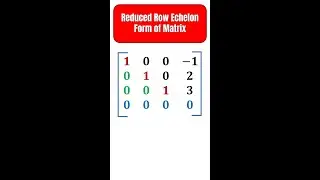Reduced Row Echelon Form How to Identify #Shorts