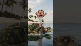 Baby&rsquo;s Slowest Ride Ever 🐢👶 #trending #cartoon #cute #ytshorts #baby