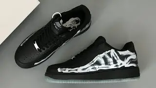 Unboxing  Nike Air Force 1 Low Black Skeleton Halloween BQ7541 001 Review from Supkicks