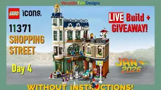 🛍️🎺 NEW 2026 LEGO Icons Shopping Street Modular LIVE Build WITHOUT INSTRUCTIONS 4!