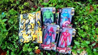 EXCITING RIVERSIDE TREASURE HUNT for Car Toys! Monster car, tank, police car, Racing car, school bus