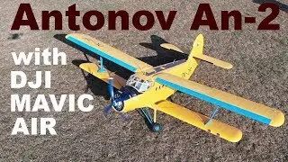 Antonov An-2, scale RC biplane, DJI Mavic Air aerial footage, 2019