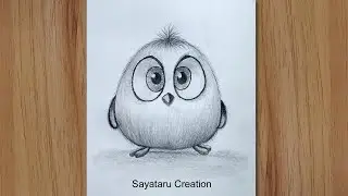 How to draw a cute baby bird with pencil step by step - Pencil Drawing for beginners
